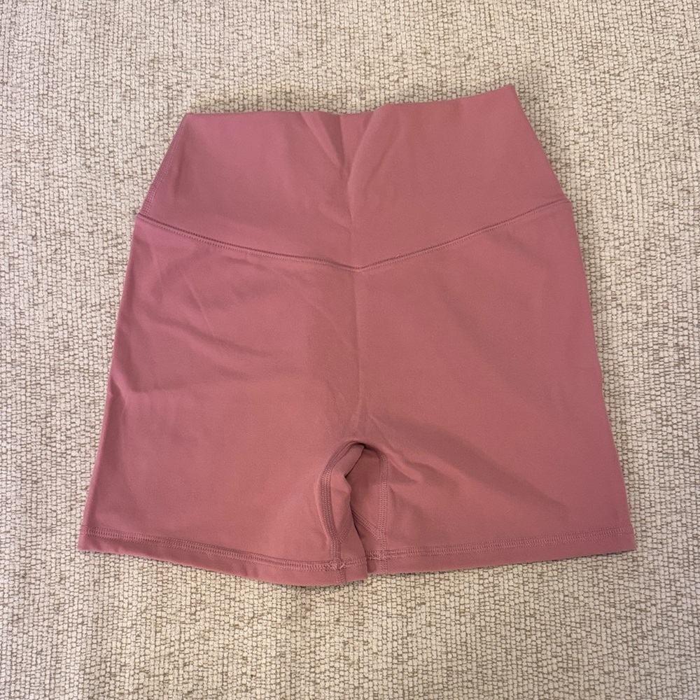 BuffBunny Mauve High-Waist Athletic Bike Shorts